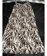 Avenue Women&#39;s Size 26 Maxi Dress Brown White Pattern Sleeveless - $19.89
