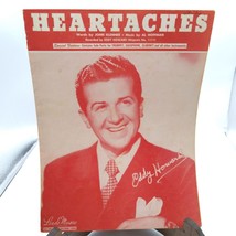 Vintage Sheet Music, Heartaches by John Klenner and Al Hoffman, Leeds 1942 Eddy - £6.31 GBP