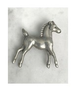VINTAGE SOLID WROUGHT 925 STERLING SILVER HORSE PONY BROOCH SKY - €46,56 EUR