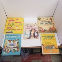 Vintage Illustrated Children&#39;s Storybook &amp; Dictionary Lot of 5, Educational - £27.22 GBP