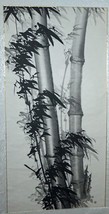 Old Chinese Hand Painted Scroll Flowers – Bamboo Signed - £79.92 GBP