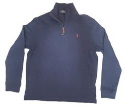 Polo Ralph Lauren Quarter Zip Sweater mens Navy Blue size L - £15.48 GBP