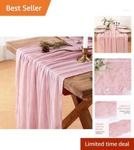 Dusty Pink Cheesecloth Table Runner - Rustic Charm for All Occasions - $19.75
