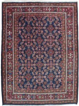 Navy-Red 6x7 All-Over Hand Woven Persian Herati Rug - £492.92 GBP