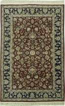 Fine Quality Wool&amp;Silk Rug 4X6 Oriental handmade Carpet - £613.26 GBP