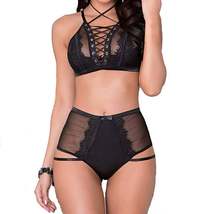 Women&#39;s Two Piece Lace Up Bra and Panty Set - £24.99 GBP