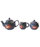 VTG Teapot with Cream &amp; Sugar three piece Set HAND PAINTED IN THAILAND - $54.17 CAD