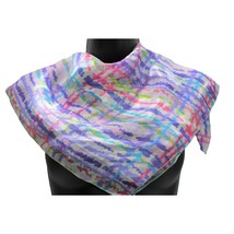 Scarf Pastel Lilac Pink Yellow Spring Square 20&quot; - £9.98 GBP