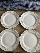 Lot of 4 Target Jingle Bells All The Way Dinner Plates White Gold 10&quot; Italy - £26.36 GBP