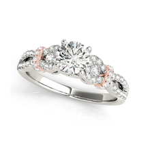 Stunning White Diamond Engagement Ring &amp; Wedding Band with Split Band in Two-Ton - £51.63 GBP