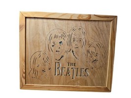 The Beatles Wood Art Framed Picture 16.5&quot;×13.5 - £48.39 GBP