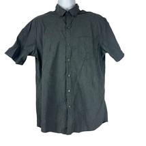Van Heusen Men&#39;s Shorts Sleeved Gray Button Down Shirt Size L - £13.53 GBP