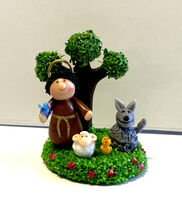 Saint Francis of Assisi Miniature 1.78&quot;  Statue, New from Colombia #L052 - $25.21 CAD