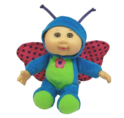 9" CABBAGE PATCH KIDS CUTIES 2015 BLUE BUTTERFLY STUFFED ANIMAL PLUSH TOY DOLL - £22.02 GBP