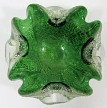 Barovier E Toso Murano Emerald Green With Silver Flecks Italian Art Glass Bowl - £77.08 GBP