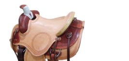 Shwaan Roping Calf Rope Leather Horse Saddle Wood with rawhide covered  - £433.99 GBP+