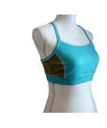 Lands&#39; End size 8 Women&#39;s Block Colors Blue Green Sports Athletic Bra Ra... - $6.92