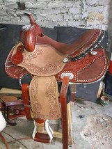 Leather Western Saddle, Barrel Racing Horse Saddle Size 13&quot; To 18&quot; Inch - £292.89 GBP+