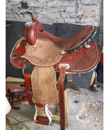 Leather Western Saddle, Barrel Racing Horse Saddle Size 13&quot; To 17&quot; Inch - $520.27 CAD+