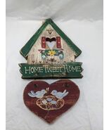 Handmade And Painted Home Tweet Home Hanging Wood Decor 14&quot; - $203.43 MXN