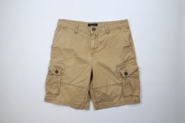 Vintage Aeropostale Mens Size 34 Distressed Faded Cargo Shorts Beige Cotton - £34.99 GBP