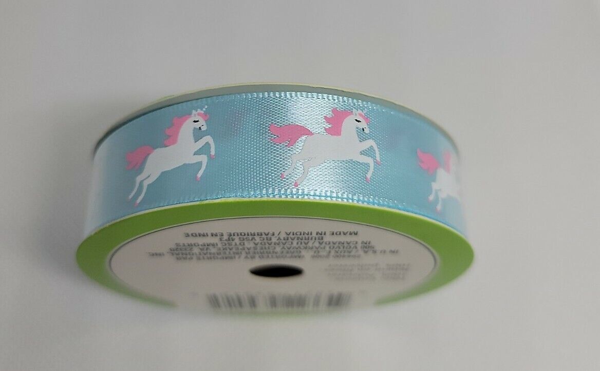 Floral Garden Unicorn Ribbon 5/8&quot; x 9&#39;,  3 yds -Brand New-SHIPS N 24 HOURS - $11.76