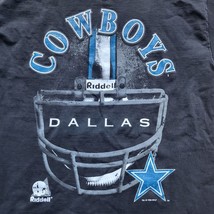 NFL Dallas Cowboys Football Helmet Vintage 90s 1996 Riddell Crew Shirt Large USA - £21.71 GBP