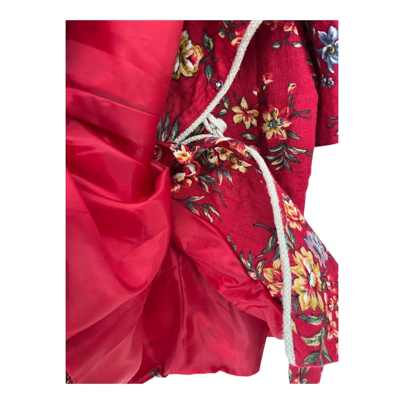 Jessica Howard Woman Red Floral Linen Blend Short Sleeve Jacket Size 22 Item image 2