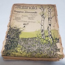 Mattinata by Ruggiero Leoncavallo Sheet Music Vintage 1904 - £4.61 GBP