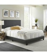 Boyd-Aries Queen Faux Leather Platform Bed BLACK Frame Extra Center Supp... - £264.99 GBP