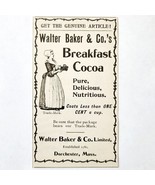 Walter Baker Hot Chocolate 1897 Advertisement Victorian Cocoa ADBN1uuu - $373.69 MXN
