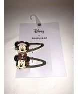New Disney x Baublebar Minnie And Mickey Christmas Hair Clips Gold Tone ... - $244.42 MXN