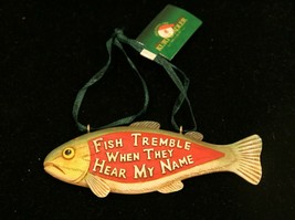 New Kurt Adler hand-painted trout resin fisherman funny Christmas ornament - $15.79