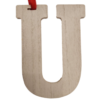 Wooden Letter Distressed Ornament Decor White Initial Monogram gift U - $8.91