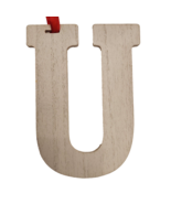 Wooden Letter Distressed Ornament Decor White Initial Monogram gift U - £7.11 GBP