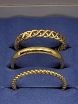 Avon Triple Ring Bundle Goldtone Size 10 Vintage Jewelry Classic - £11.12 GBP