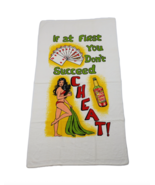 Vintage 80s 90s If At First You Don&#39;t Succeed Cheat Card Poker Pinup Gir... - $39.55