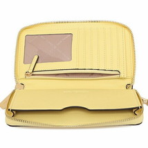 Michael Kors Jet Set Travel Phone Case Wallet Wristlet Yellow Leather / Gold FS - £57.69 GBP