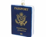 KURT ADLER 4&quot; USA PASSPORT TRAVEL GLASS CHRISTMAS ORNAMENT J8540 - $14.88