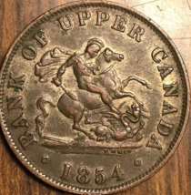 1854 Bank Of Upper Canada One Half Penny Token - £31.43 GBP