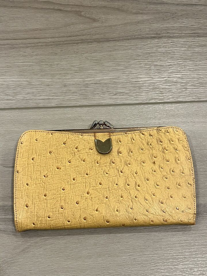 BOND STREET ORIGINAL OSTRICH SKIN Coin Purse and Wallet. KISS LOCK. Vint... - £22.33 GBP