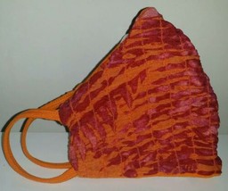 Orange Floral Premium Cotton Face Mask》Reversible, 2-in-1》Washable, Reusable - £11.53 GBP