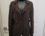 Margaret O’Leary Jersey Stretch Cotton Jacket Blazer Chocolate Brown Siz... - $34.64