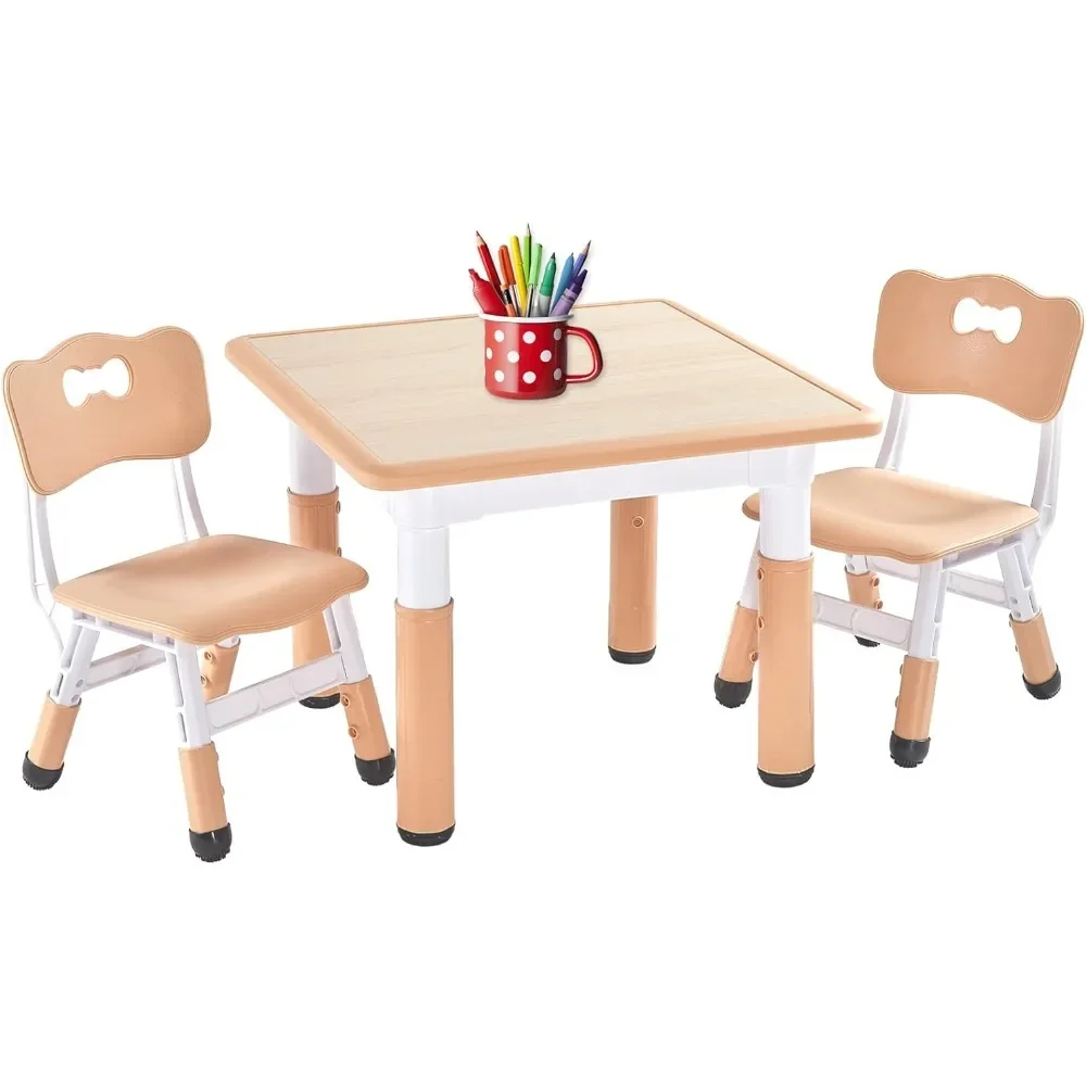 Height adjustable toddler table and chair set for ages 3 8 kids furniture easy to wipe thumb200
