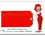 Risque Comic 49&#39;er Drive-In Restaurant Shelby MT UNP Chrome Postcard R9 - $18.76