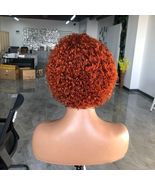 Orange ginger 8 inch short curly pixie cut lace front wig - £174.53 GBP