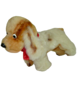 Vintage Dakin Dog Plush Japan 8&quot; Sawdust Stuffed Animal Brown Beige Red ... - $12.86