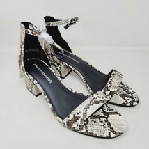 Amazon Essentials Women&#39;s Sandals Sz 8.5 W Nola Heeled Open Toe Snake Print - £15.71 GBP