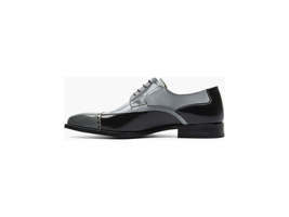 Stacy Adams Plaza Modified Cap Toe Oxford Shoes Leather Black Gray 25608-975 image 5