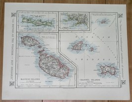 1921 Map Of Malta Gozo Channel Islands Iceland Svalbard Spitsbergen Nova Zembla - £17.13 GBP